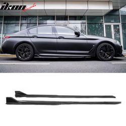 Fits 2017-2023 BMW 5 Series G30 F90 M5 IKON Style Side Skirts Panel Gloss Black ABS
