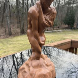 Vintage Man & Woman Embracing Sculpture Love Statue