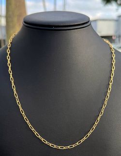 New Jewelry 14k yellow gold Sharped PaperClip chain necklace 20” 2.80mm width