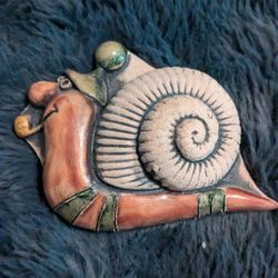Vintage Ceramic Snail From Czech Republic 