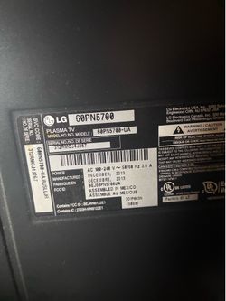 Lg 60 in smart plasma