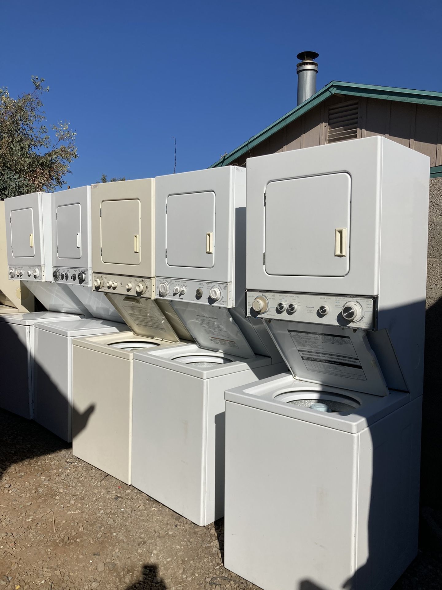 Electric stackable washers and dryers