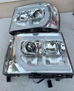 07-13 Gmc Sierra LED DRL Projector Headlights Luces Focos Micas Faros Faroles Headlamps