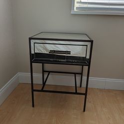 Weet Elm Mirrored Night Stand 