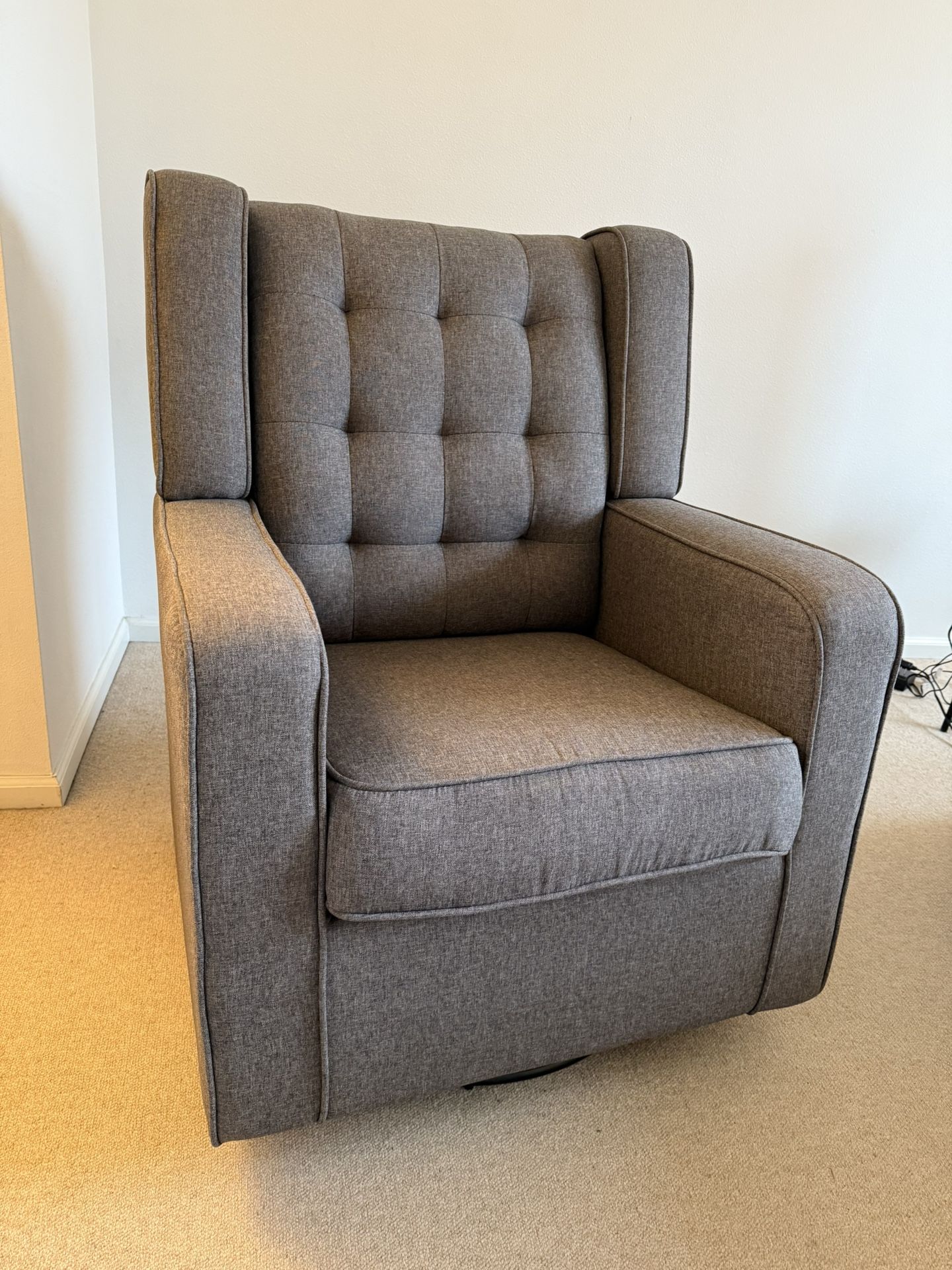 Grey Swivel Rocker Glider