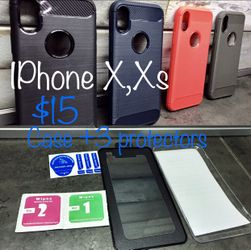 IPhone X and Xs cases + screen protectors