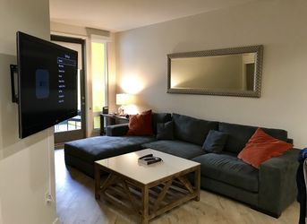 Custom Microsuede Gray Sectional Sofa