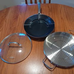 Simply Ming- Non-stick Pan With Stainless Steel Steamer Insert And Rack With Lid