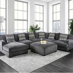 Huge Brand New Memory Foam Cushions U Shape Sectional Steel Grey Extreme Comfort Built To Last  