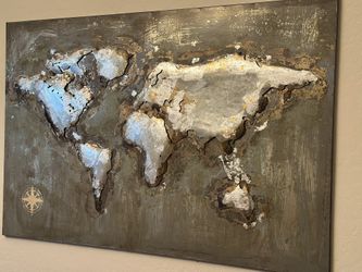 Rustic Vintage Style World Map Wall Decor 