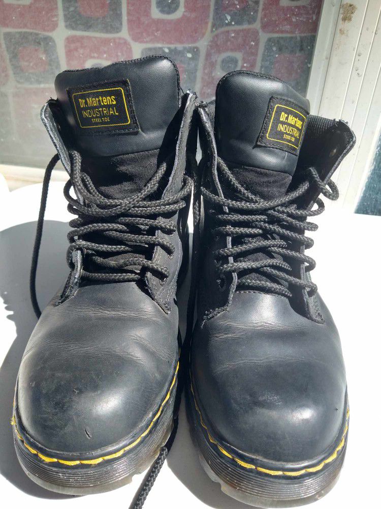 work boots Dr Martens Size 8  Steel Toe Safety Shoes Slip  Resistant  $40