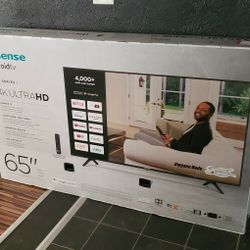 Hisense 65 inch 4k ultra High Definition smart TV new $550