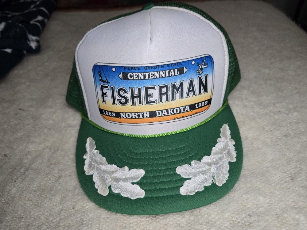 VTG. NORTH DAKOTA 100 Years FISHING HAT 1998 SNAPBACK