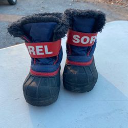 Sorel Commander Toddler Boys Black Navy Red Snow Winter Waterproof Boots Size 5c