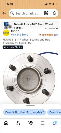 Wheel bearing and hub F-150