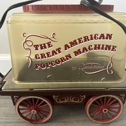 Vtg Sunbeam Great American Popcorn Machine Corn Popper Wagon Model 18-90 Movie 