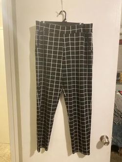Melissa Paige Women's Black with White Stripes Dress Pants Size Large NWT