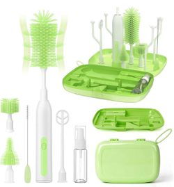 Electric Bottle Brush Cleaner,Portable Electric Baby Bottle Brush Cleaner with Storage Box,Long Battery Life,IPX7