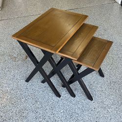 Solid Wood Nesting Tables – Set of 3