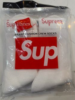 White Supreme socks