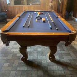 Solid Wood 3x7 Slate Pool Table