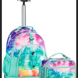 Choco Mocha Tie Dye Rolling Backpack 