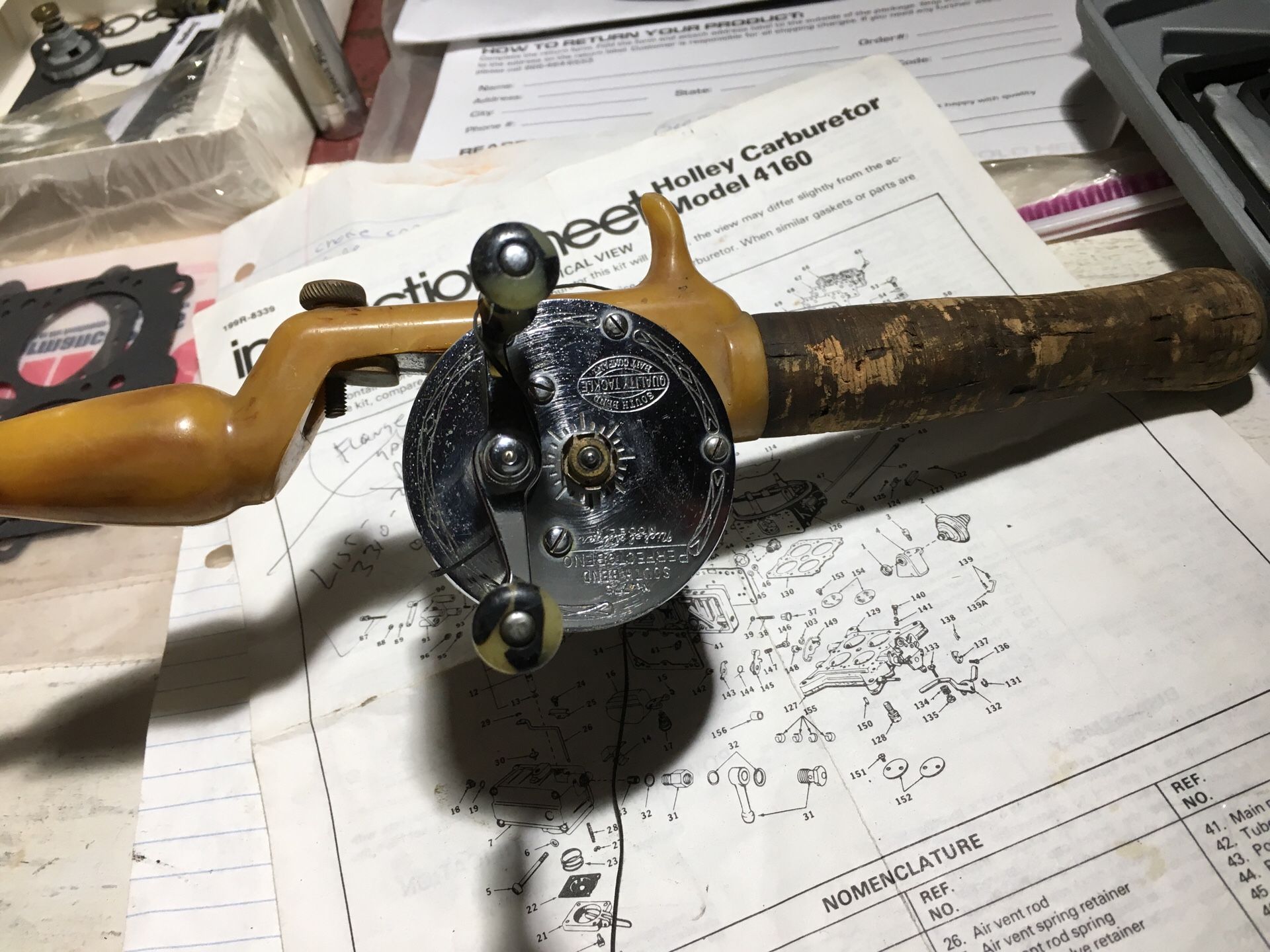 Antique fishing rod and reel