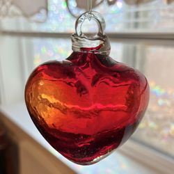 Glass Heart Ornament 