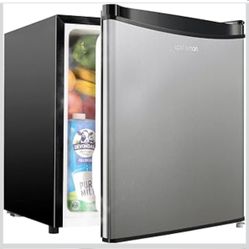 Upstreman 1.7 Cu.ft Mini Fridge with Freezer, Dorm Essentials, Adjustable Thermostat, Energy Saving, Low Noise, Single Door Compact Refrigerator for D