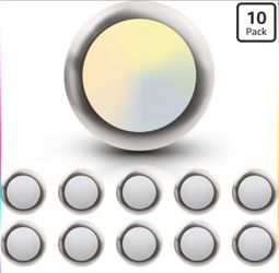 LED Disk Lights, 3000K/4000K/5000K Selectable Downlight, 16.5W 1000LM, Low Profile Dimmable Flush Mount Ceiling Light, Brushed Nickel Aluminum Baffle 