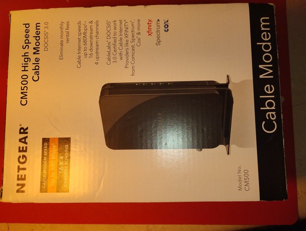 📦 NETGEAR CM500 High-Speed Cable Modem – DOCSIS 3.0 | Up to 680 Mbps!