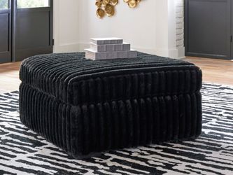 Black Corduroy Ottoman Only