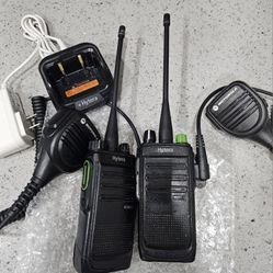 Lot of 2 Hytera BD502 U(1) 48Ch 4Watt UHF Digital DMR Radio (400-470 MHz) with shoulder speaker mics

