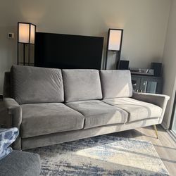 Gray Safaveah Velvet Sofa