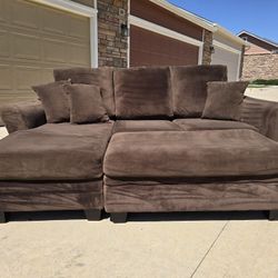 Brown Sectional Sofa W/ Storage Ottoman- Free Delivery 