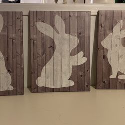 Cute decor Bunny canvas wall art