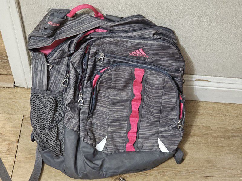 Adidas Pink And Gray Backpack