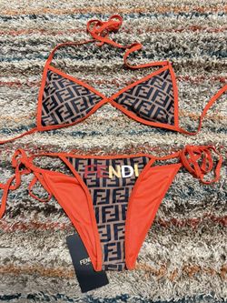 FENDI FF logo 2-piece bikini brown & Orange size M