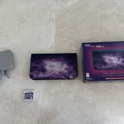 NEW Nintendo 3DS XL Galaxy Edition w/ Charger, Stylus, Box + POKEMON ULTRA MOON