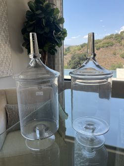 New 22” Glass Hurricane Vases