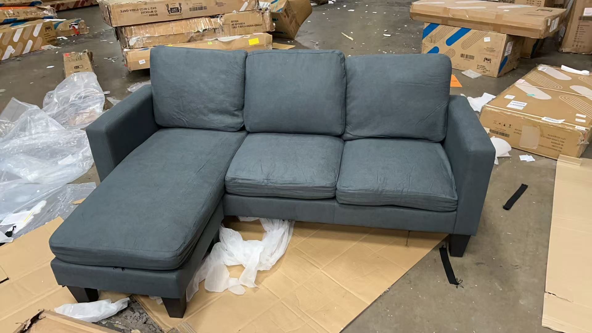 🔥ON SALE🔥 GRAY fabric L shape sofa