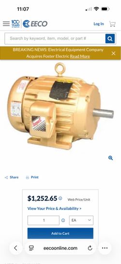 ABB Motor EM3665T  5HP Motor