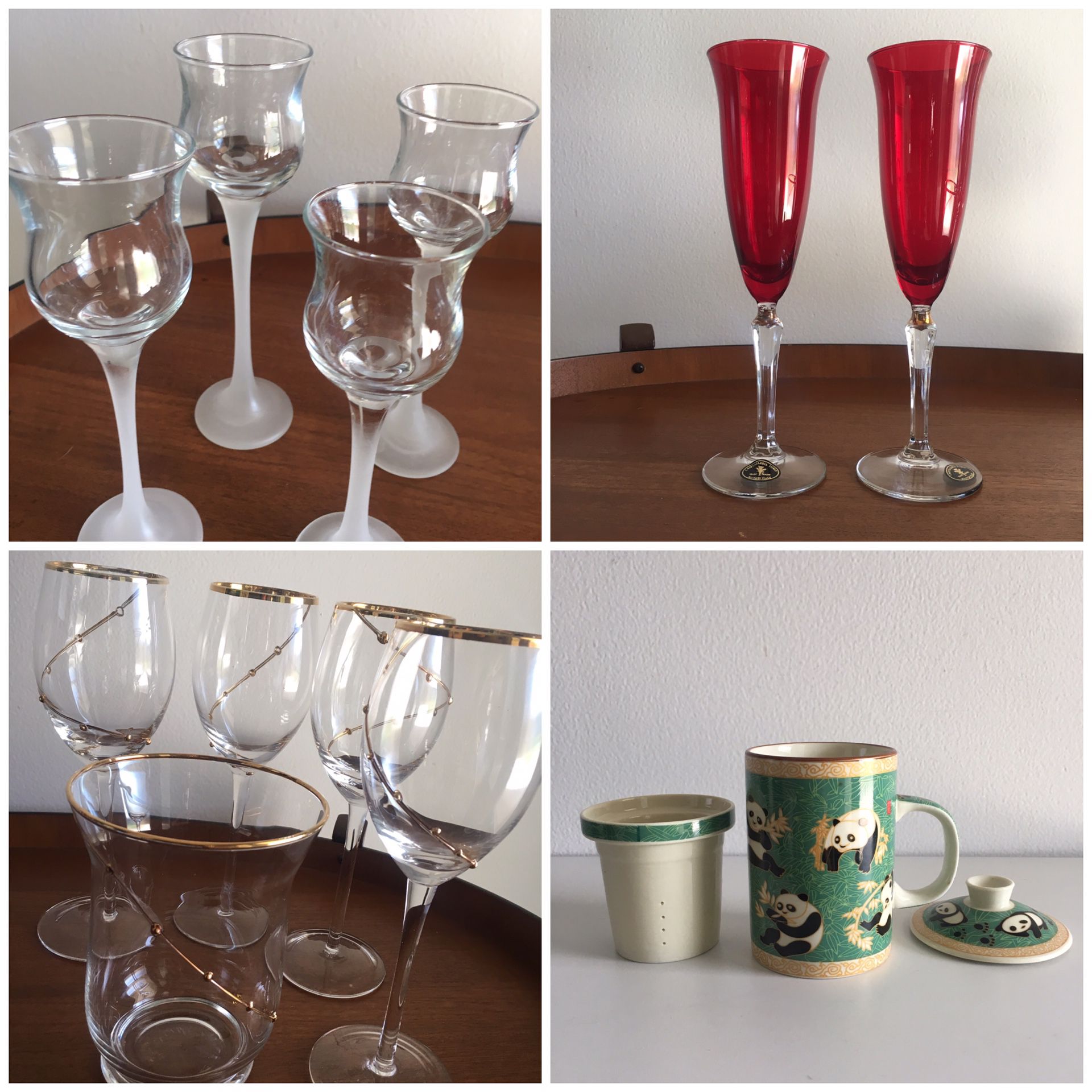 Wine Glasses, Champagne Flutes, Tea Infuser Mug, Votive Holders