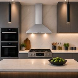 Frigidaire 30" Wall-Mounted Chimney Range Hood, 400 CFM Dual Centrifugal Blowers, Convertible Ducted or Recirculating Vent, Dishwasher-Safe Aluminum F
