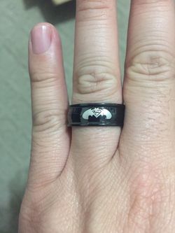 Batman Superman Symbols Black Ring