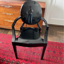 Philippe Starck Black Ghost Armchair by Kartell. Excellent condition.