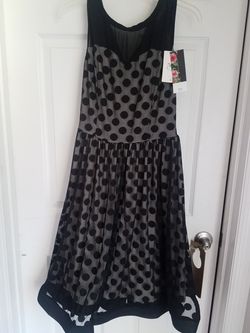NWT Black polka dot swing, evening, party dress Sz Med