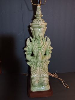 Vintage Buddha Ceramic Lamp 1940's