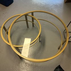 GOLD ROUND TABLE 2 PIECE