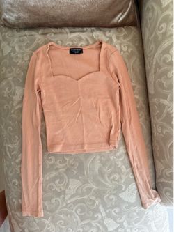 peach long sleeve crop top #edikted #cropped